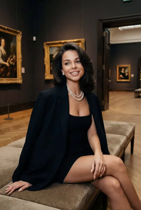 Elegant Museum Girl Portrait