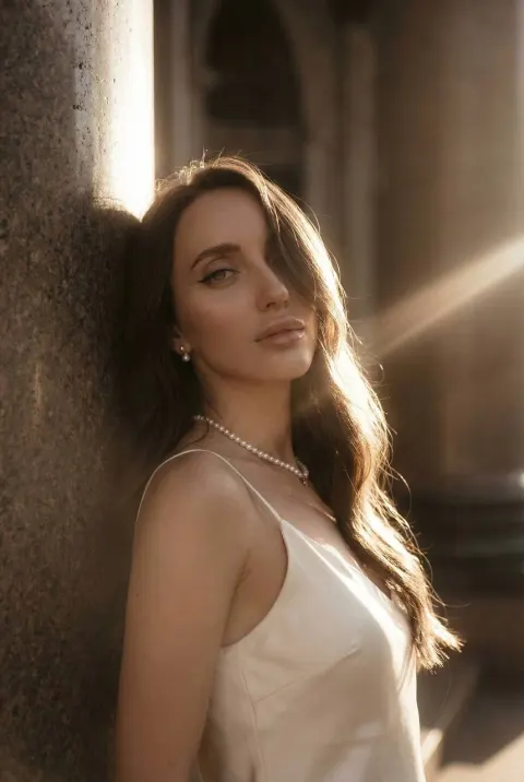 Elegant Fashion Portrait at Saint Petersburg Sunset