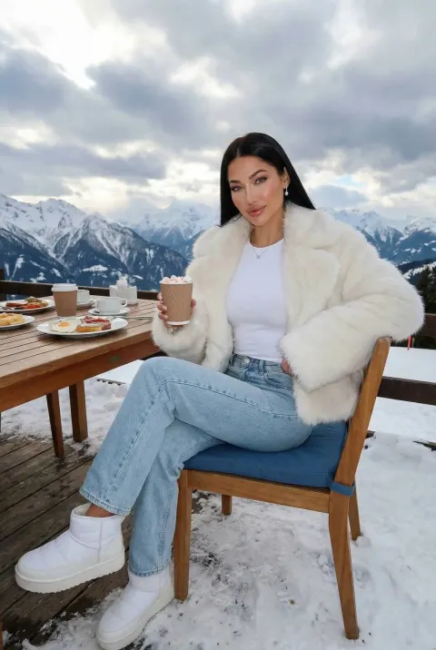 Clean-Girl Winter Luxury Mountain Look