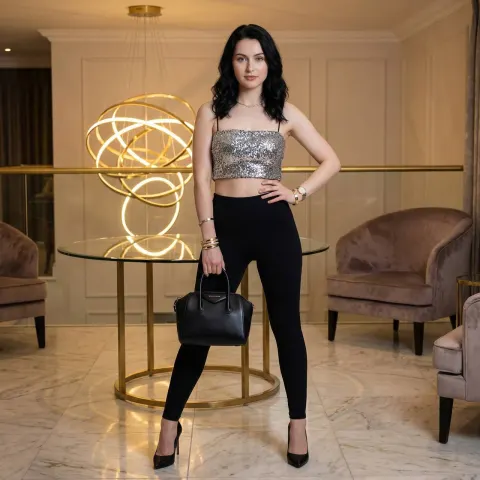 Elegant Woman Posing In Luxurious Interior
