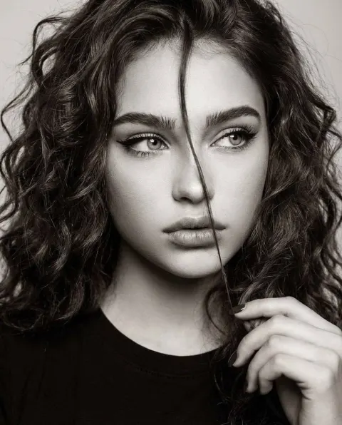 Mysterious Monochrome Curly Portrait