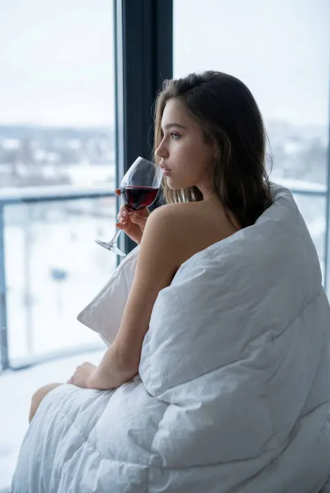 Winter Balcony Wine Portrait