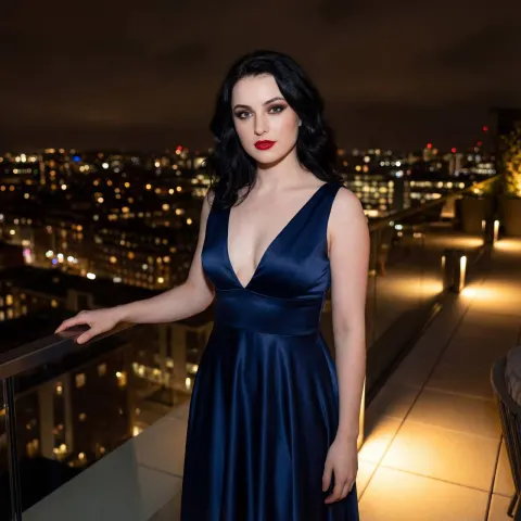 Stylish Terrace Night City Portrait