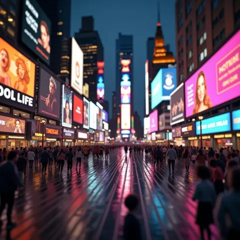 Times Square at Night in Detailed 3D