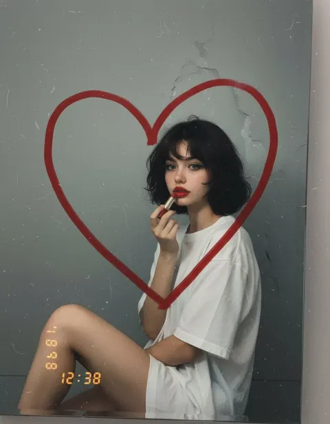 Retro Mirror Lipstick Selfie