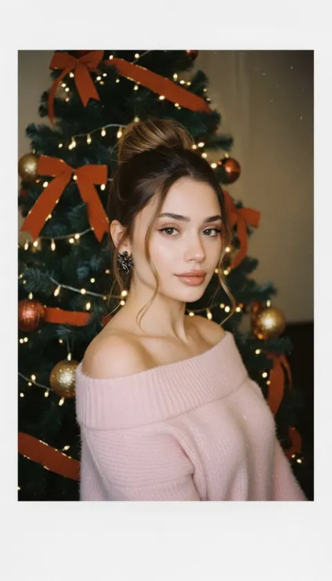 Vintage Christmas Polaroid Portrait