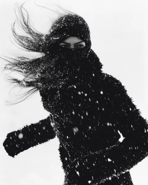 Snowstorm Fashion Photography Balaclava Editorial