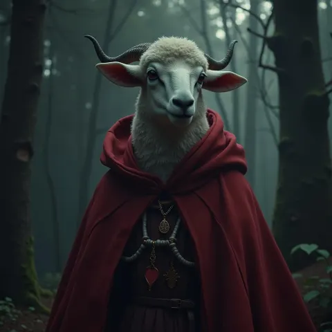 Robed Lamb in a Dark Cultist Forest