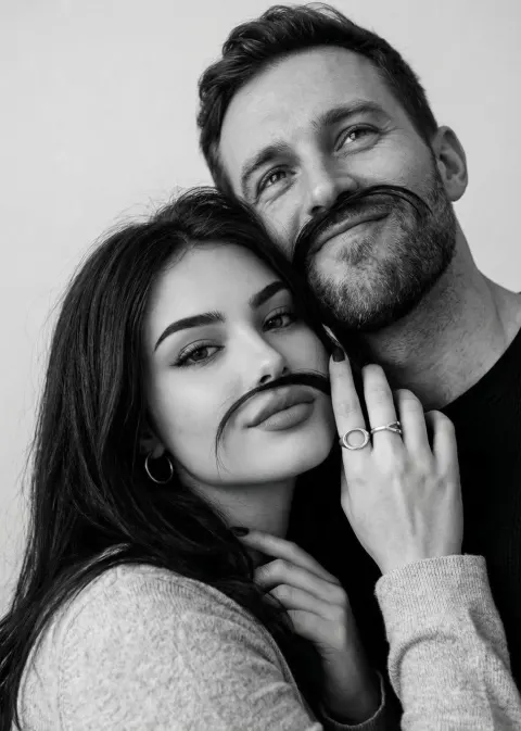 Playful Black White Fashion Portrait
