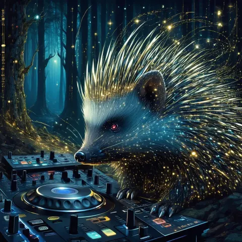 Electric Porcupine DJ in an Enchanted Forest