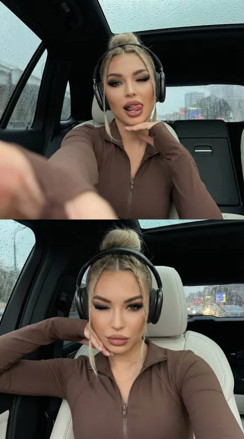 Car Selfie Poses Rainy Day