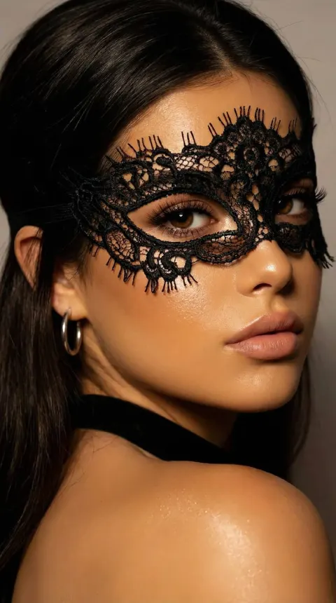 Mysterious Lace Mask Portrait
