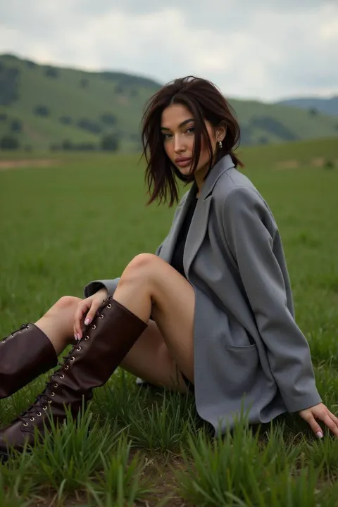 Cinematic Meadow Fashion Portrait