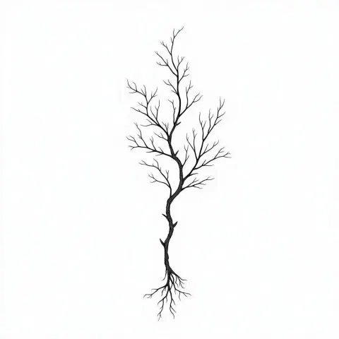 Minimalist Ginger Branch in Manga Line Art