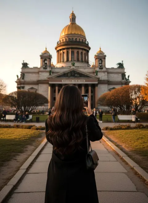 Elegant Autumn Portrait at St Isaac's