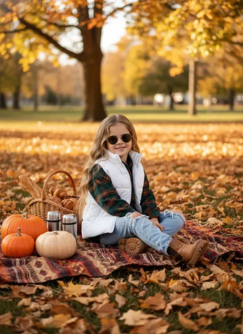 Stylish Autumn Picnic Portrait