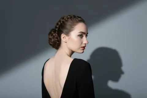 Mysterious Gray Wall Portrait
