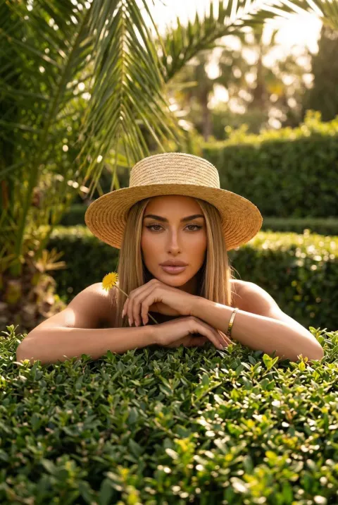 Sunlit Garden Beauty Portrait