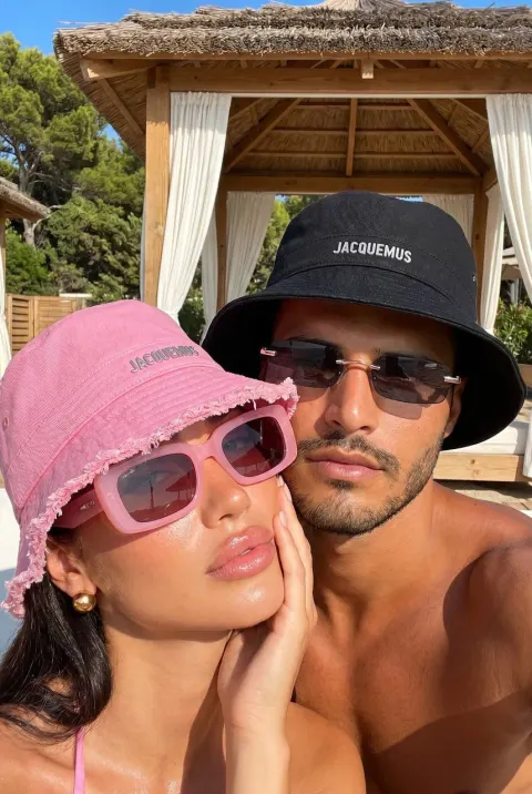 Beach Couple's Sunny Selfie Moment