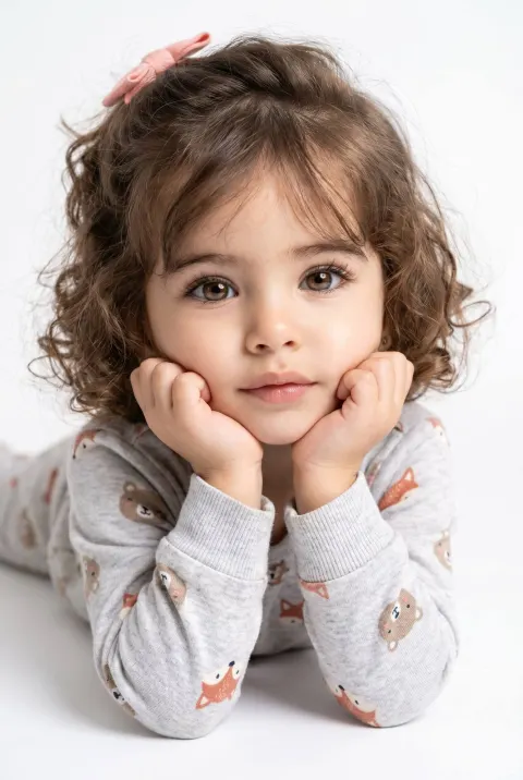 Gentle Child Portrait with Soft Studio Light