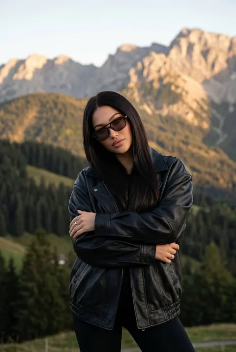 Sunset Mountain Fashion Portrait