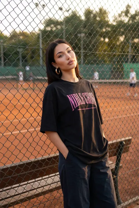 Golden Hour Tennis Court Portrait