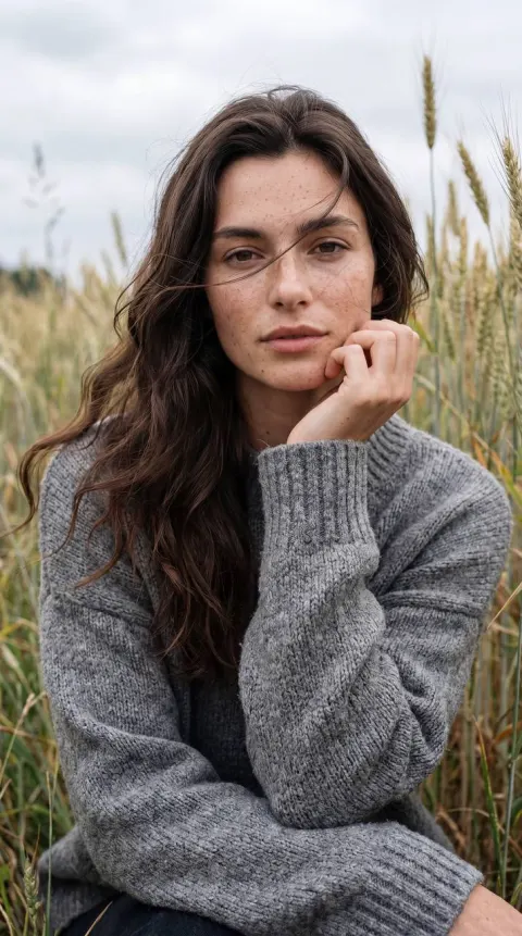 Film Portrait in Wheat Field