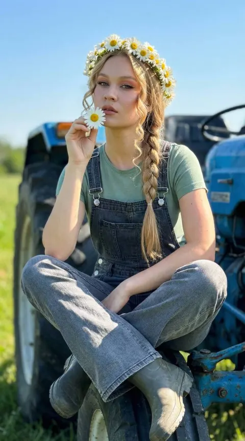Summer Daisy Girl Portrait