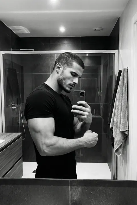 Muscular Man Bathroom Mirror Selfie