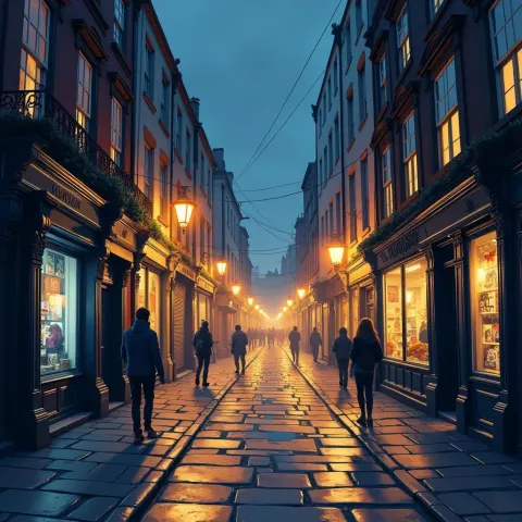 London Nightscape With Fantasy Manga Elegance