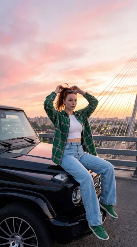 Sunset Bridge Fashion Editorial