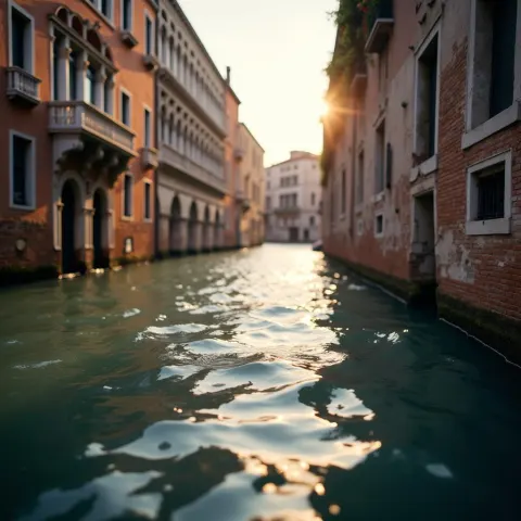 Venice Canal Reflections at Golden Hour