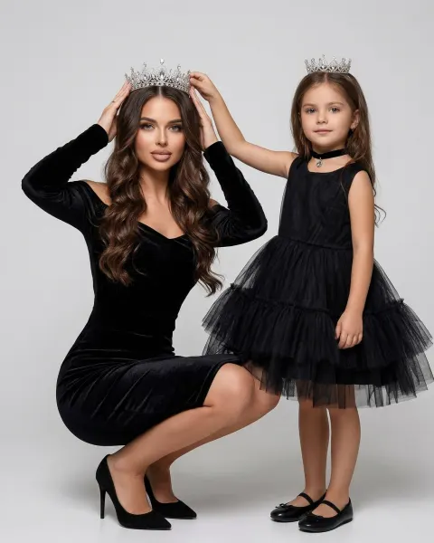 Crown Mother Daughter Portrait
