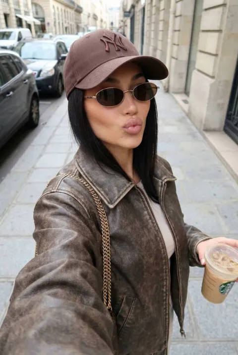 Iced Coffee Street Style Selfie