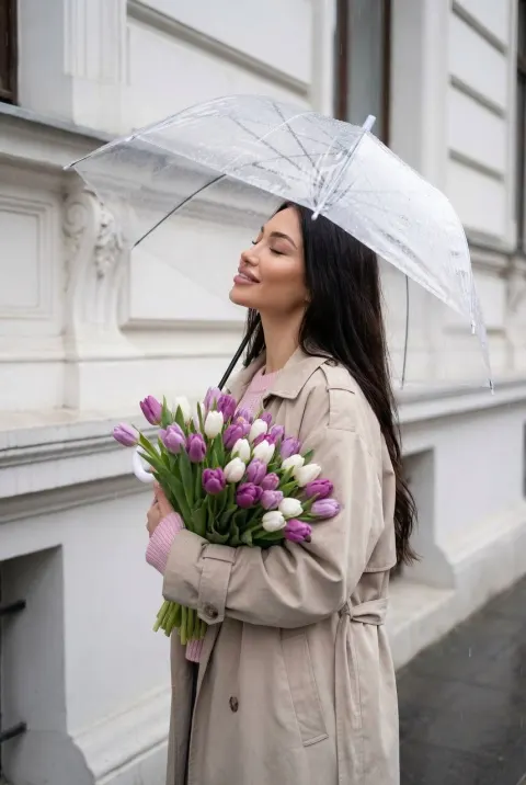 Romantic Rainy Tulip Moment