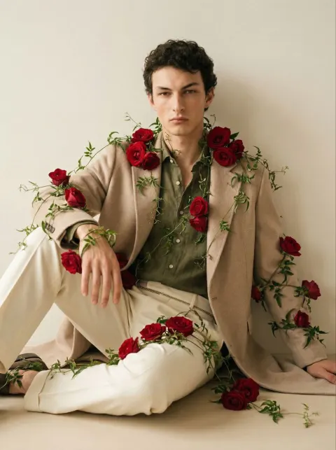 Roses Wrapped Fashion Portrait