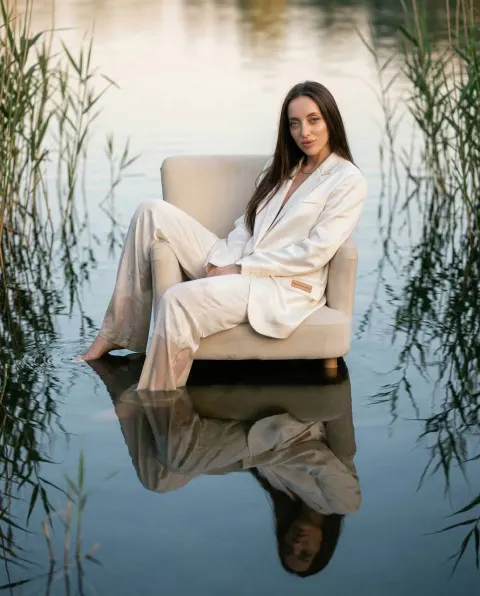 Surreal Lakeside Silk Fashion Shoot