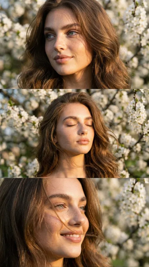 Golden Hour Triptych Portrait