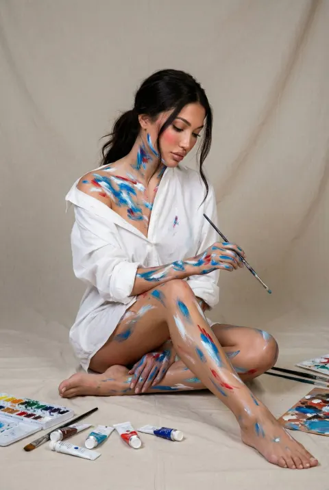 Artistic Studio Portrait Creative Moment