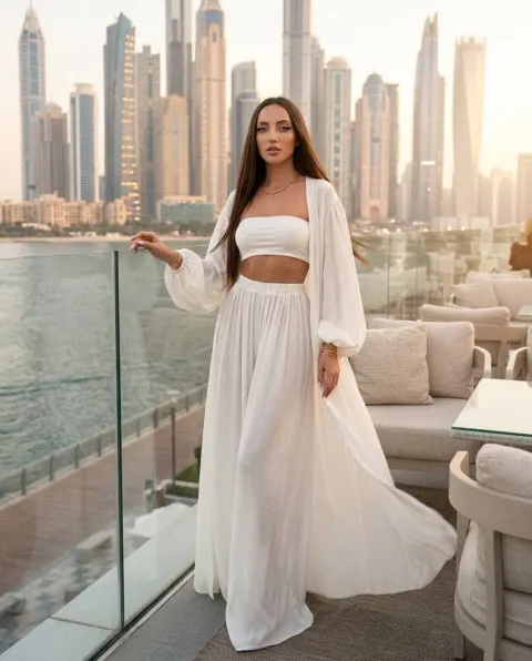 Rooftop Fashion Golden Hour Portrait