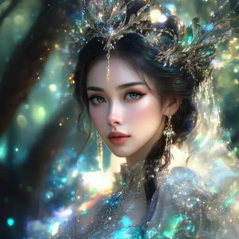 Majestic Half Portrait in an Enchanted Forest