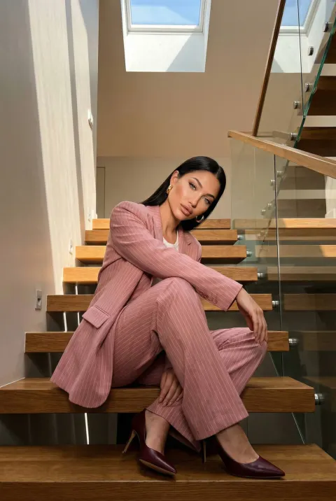 Luxury Staircase Fashion Editorial Portrait