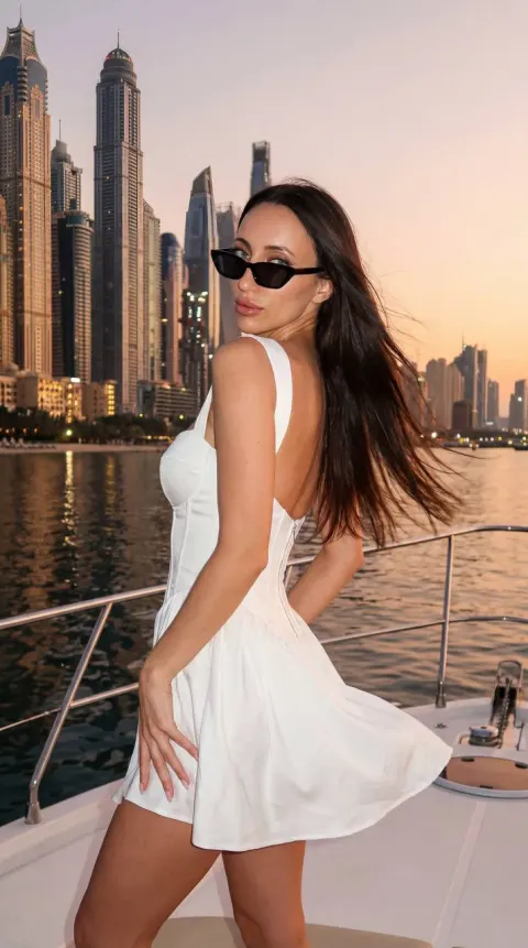 Yacht Sunset Fashion Portrait