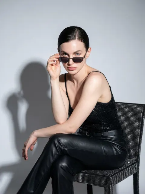Edgy Rhinestone Chair Studio Portrait
