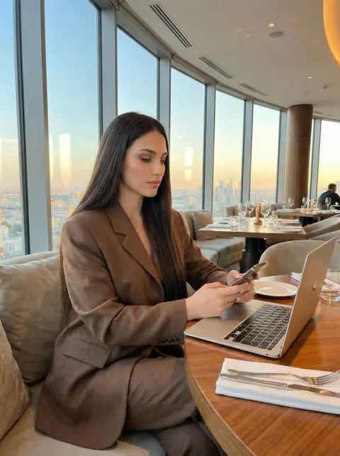 Elite Businesswoman Luxury Lunch