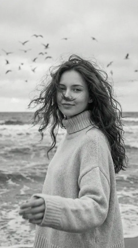 Retro Seaside Portrait