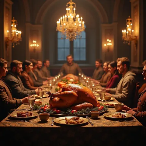 Medieval Feast With a Majestic Roast Turkey