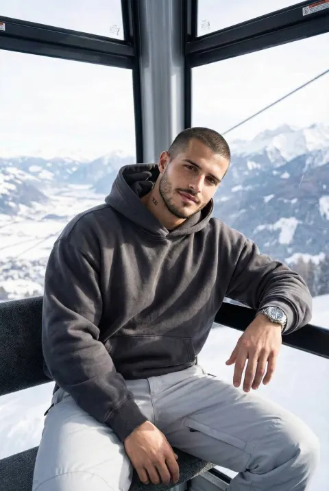 Alpine Ski Cabin Winter Portrait