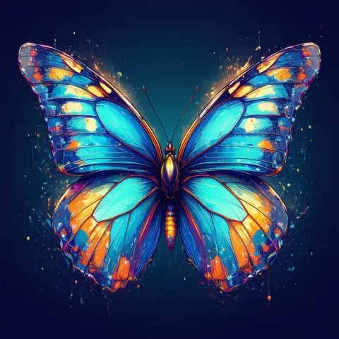 Monarch Butterfly in Bold Geometric Vector