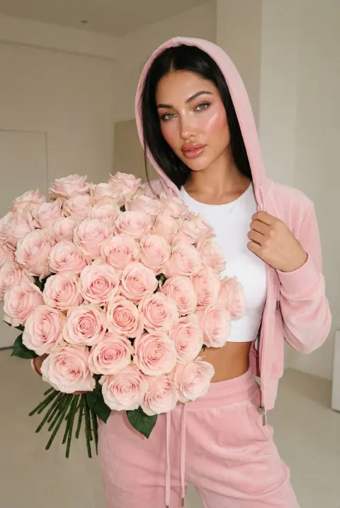 Pink Roses Luxury Editorial Portrait